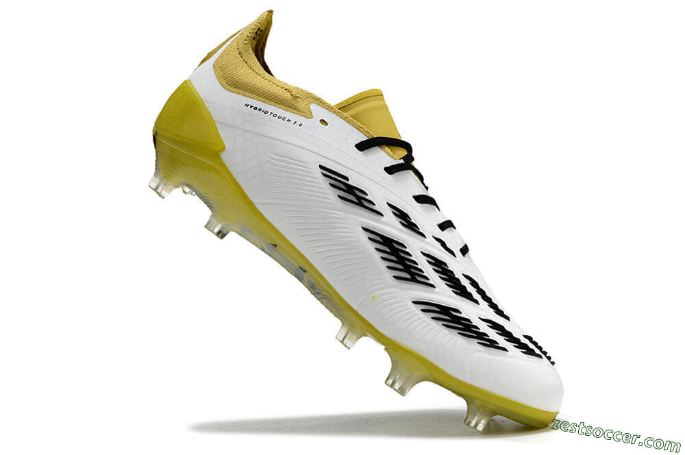 Adidas Predator Accuracy FG Low-Tops Soccer Cleats - White/Black/Yellow 4