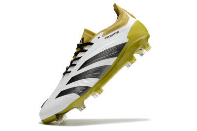 Adidas Predator Accuracy FG Low-Tops Soccer Cleats - White/Black/Yellow
