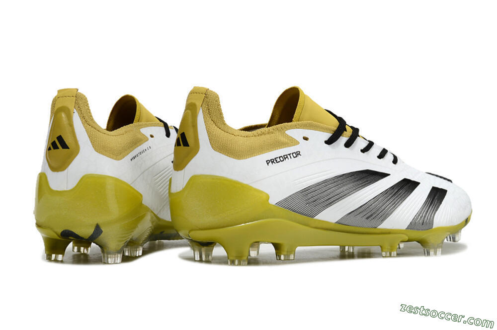 Adidas Predator Accuracy FG Low-Tops Soccer Cleats - White/Black/Yellow 6
