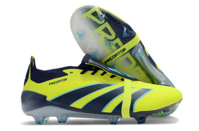 Adidas Predator Elite Foldover Tongue FG Low-Tops Soccer Cleats - Yellow/Blue/Jade