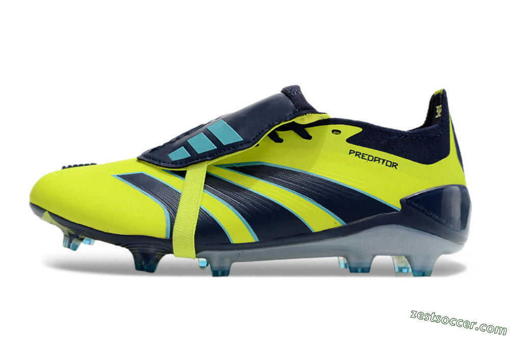 Adidas Predator Elite Foldover Tongue FG Low-Tops Soccer Cleats - Yellow/Blue/Jade 2