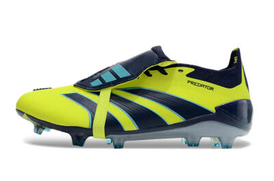 Adidas Predator Elite Foldover Tongue FG Low-Tops Soccer Cleats - Yellow/Blue/Jade
