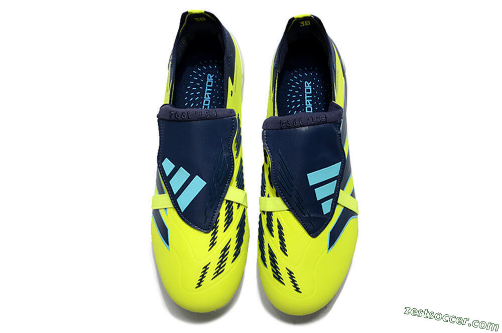 Adidas Predator Elite Foldover Tongue FG Low-Tops Soccer Cleats - Yellow/Blue/Jade 4