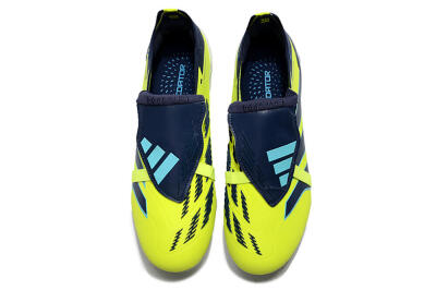 Adidas Predator Elite Foldover Tongue FG Low-Tops Soccer Cleats - Yellow/Blue/Jade