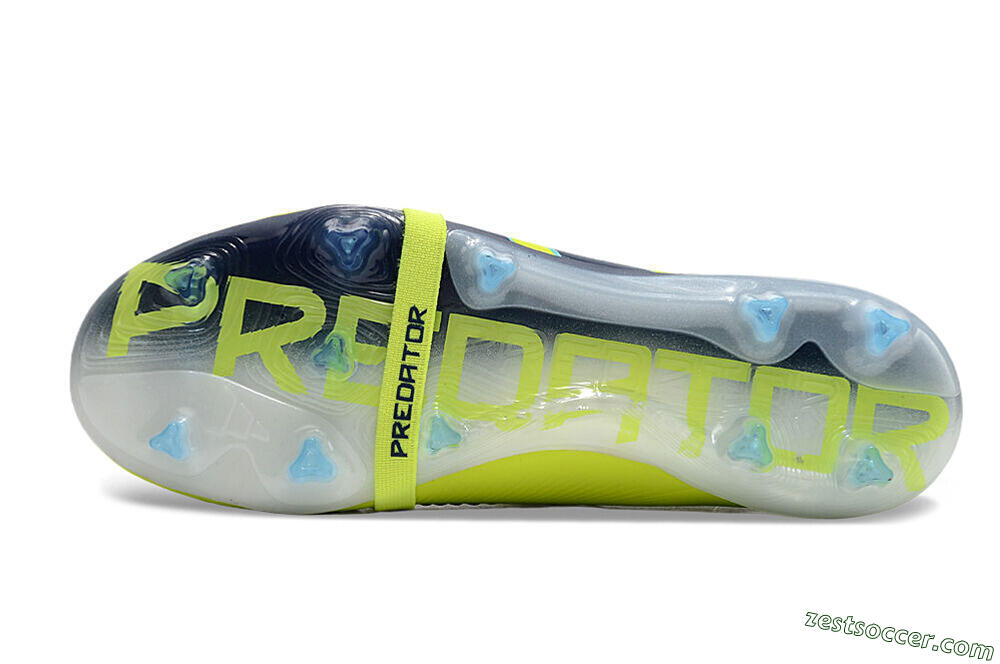 Adidas Predator Elite Foldover Tongue FG Low-Tops Soccer Cleats - Yellow/Blue/Jade 6