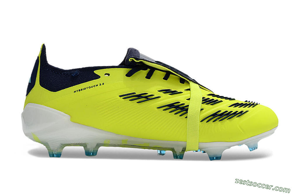 Adidas Predator Elite Foldover Tongue FG Low-Tops Soccer Cleats - Yellow/Blue/Jade 7