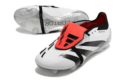 Adidas Predator Elite Foldover Tongue FG Low-Tops Soccer Cleats - White/Black/Red