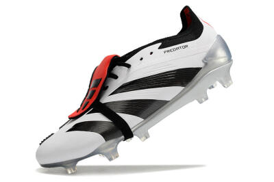 Adidas Predator Elite Foldover Tongue FG Low-Tops Soccer Cleats - White/Black/Red