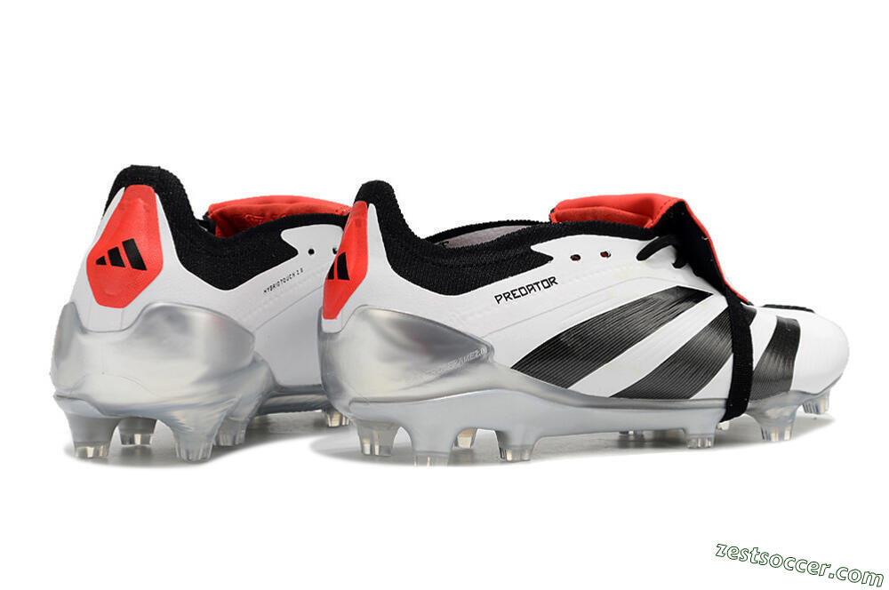 Adidas Predator Elite Foldover Tongue FG Low-Tops Soccer Cleats - White/Black/Red 6