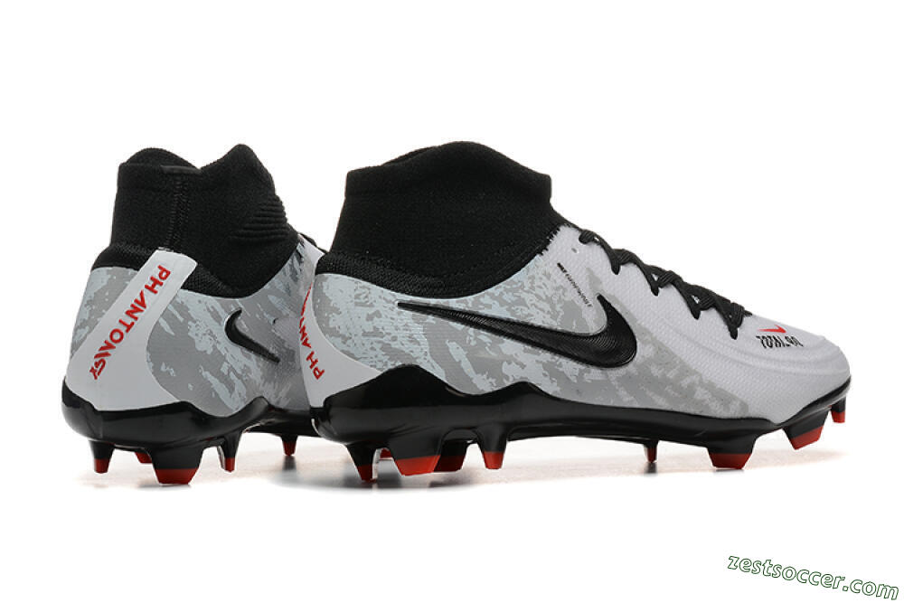 Nike Phantom Luna Elite FG High-Tops Soccer Cleats - White/Red/Black/Grey 9