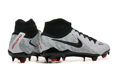 Nike Phantom Luna Elite FG High-Tops Soccer Cleats - White/Red/Black/Grey