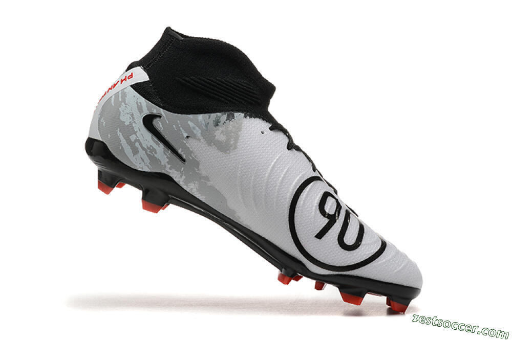 Nike Phantom Luna Elite FG High-Tops Soccer Cleats - White/Red/Black/Grey 7
