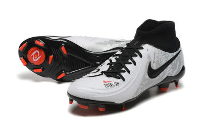 Nike Phantom Luna Elite FG High-Tops Soccer Cleats - White/Red/Black/Grey