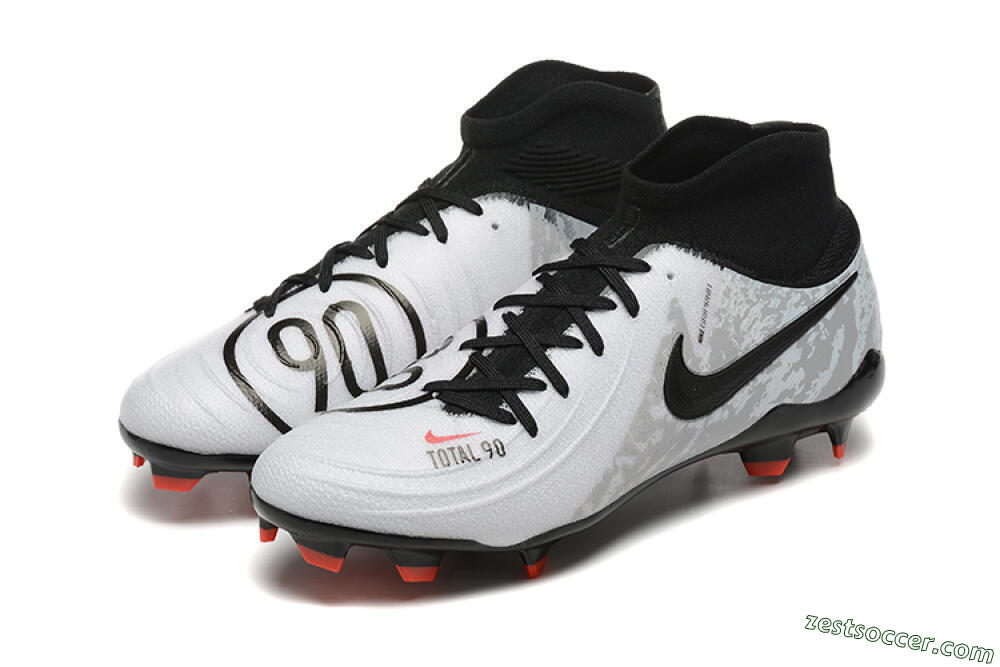 Nike Phantom Luna Elite FG High-Tops Soccer Cleats - White/Red/Black/Grey 5