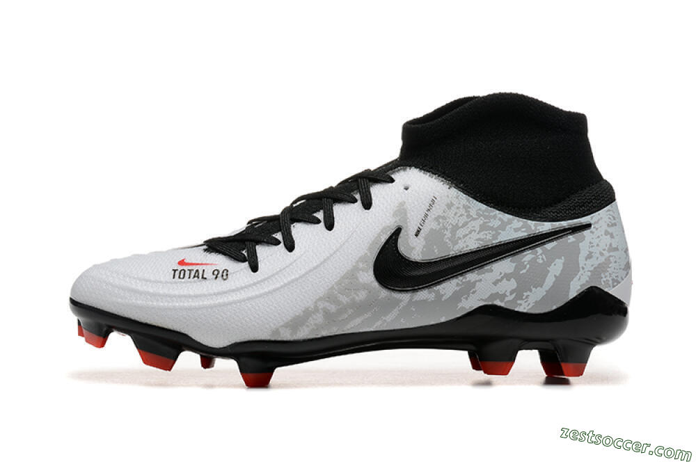 Nike Phantom Luna Elite FG High-Tops Soccer Cleats - White/Red/Black/Grey 2