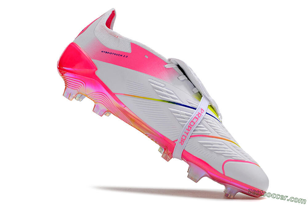 Adidas Predator Accuracy+ Laceless FG Low-Tops Soccer Cleats - White/Pink/Purple 4