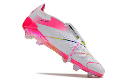 Adidas Predator Accuracy+ Laceless FG Low-Tops Soccer Cleats - White/Pink/Purple