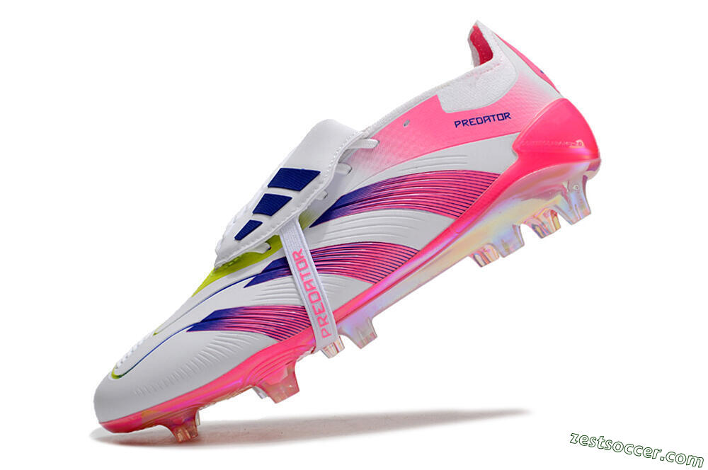 Adidas Predator Accuracy+ Laceless FG Low-Tops Soccer Cleats - White/Pink/Purple 5