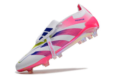 Adidas Predator Accuracy+ Laceless FG Low-Tops Soccer Cleats - White/Pink/Purple