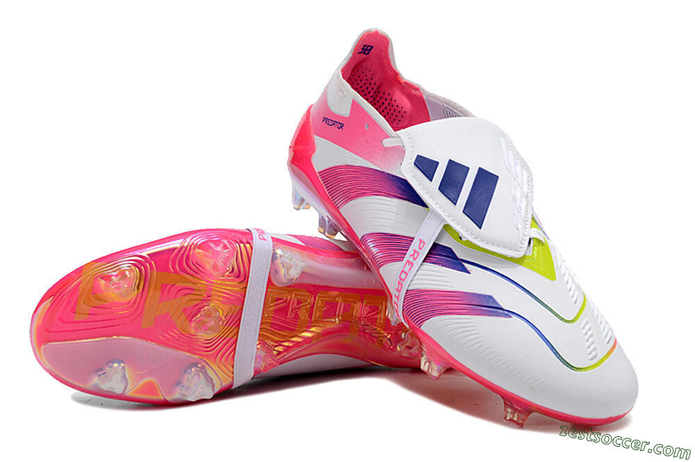Adidas Predator Accuracy+ Laceless FG Low-Tops Soccer Cleats - White/Pink/Purple 3
