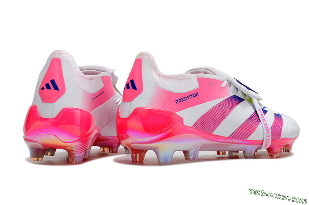 Adidas Predator Accuracy+ Laceless FG Low-Tops Soccer Cleats - White/Pink/Purple 6