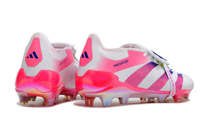 Adidas Predator Accuracy+ Laceless FG Low-Tops Soccer Cleats - White/Pink/Purple