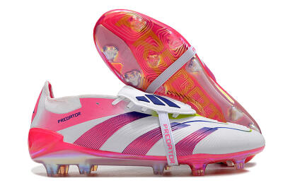 Adidas Predator Accuracy+ Laceless FG Low-Tops Soccer Cleats - White/Pink/Purple