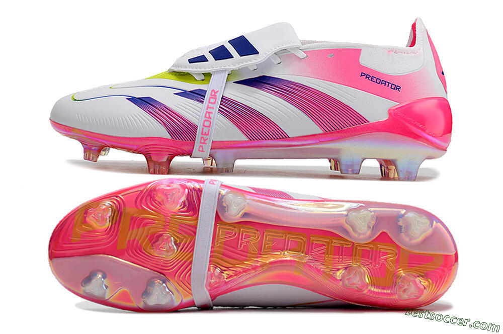Adidas Predator Accuracy+ Laceless FG Low-Tops Soccer Cleats - White/Pink/Purple 1