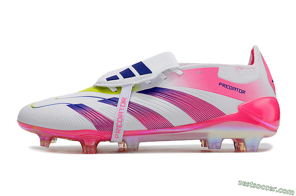 Adidas Predator Accuracy+ Laceless FG Low-Tops Soccer Cleats - White/Pink/Purple 2