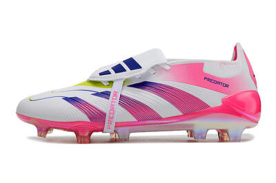 Adidas Predator Accuracy+ Laceless FG Low-Tops Soccer Cleats - White/Pink/Purple