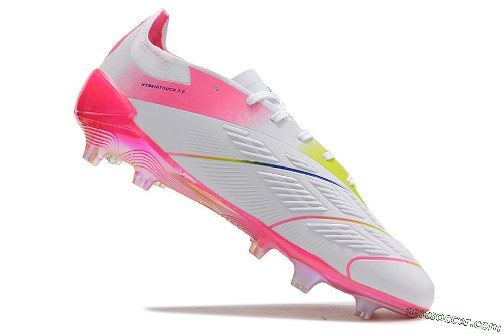 Adidas Predator Accuracy Elite FG Low-Tops Soccer Cleats - White/Pink/Purple 4