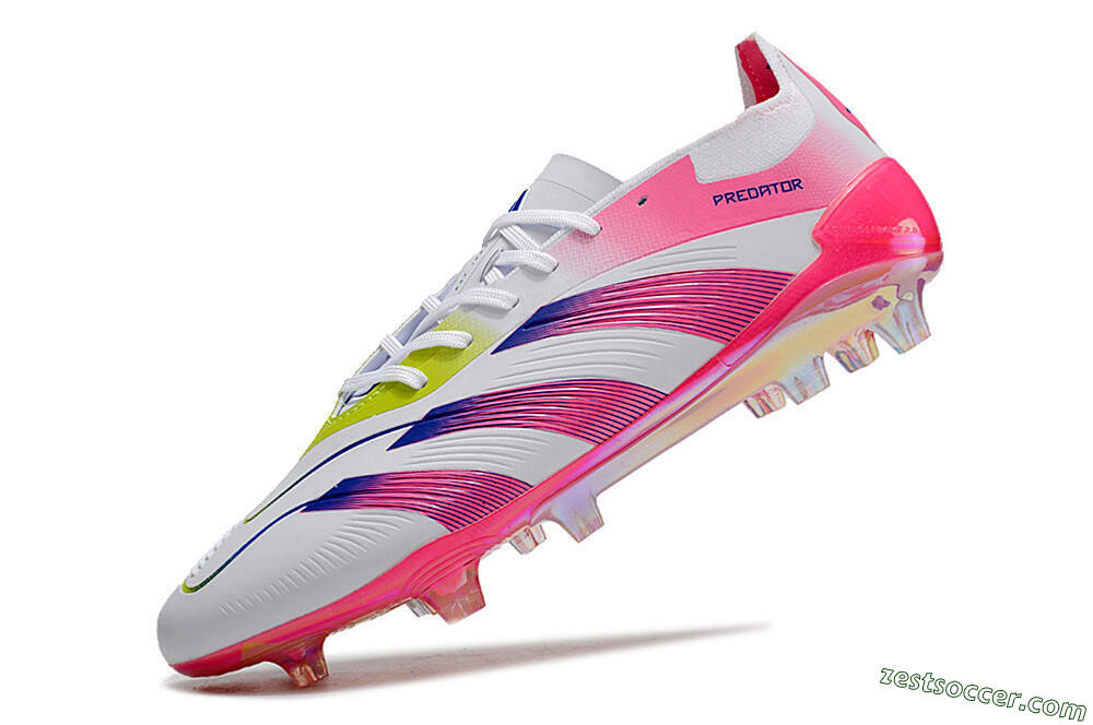 Adidas Predator Accuracy Elite FG Low-Tops Soccer Cleats - White/Pink/Purple 5