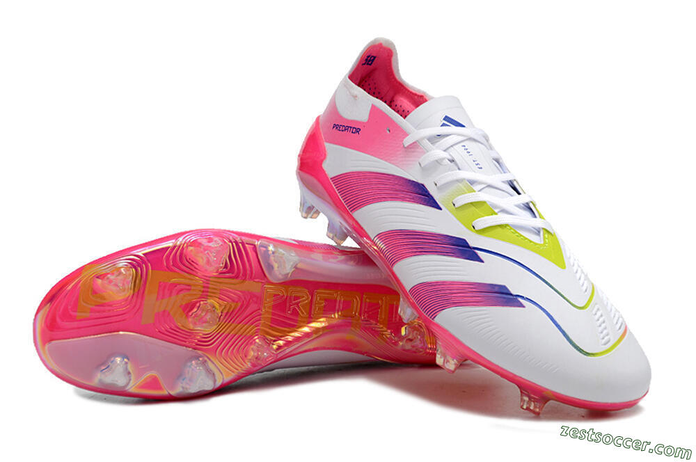 Adidas Predator Accuracy Elite FG Low-Tops Soccer Cleats - White/Pink/Purple 3