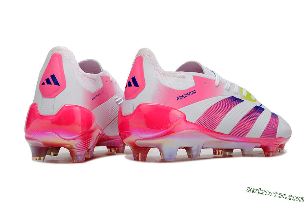 Adidas Predator Accuracy Elite FG Low-Tops Soccer Cleats - White/Pink/Purple 6