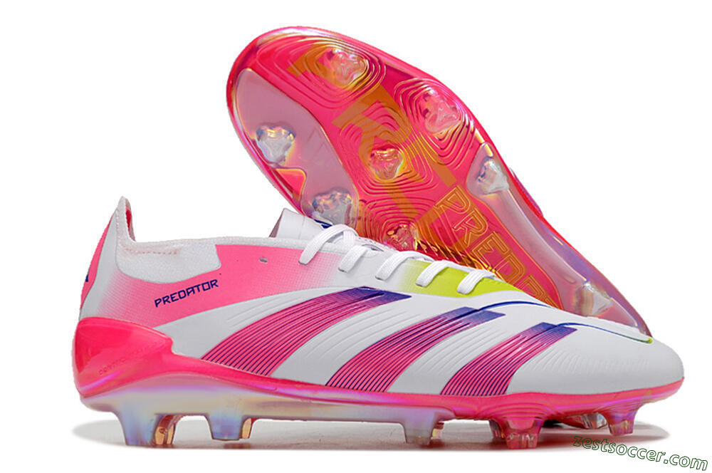 Adidas Predator Accuracy Elite FG Low-Tops Soccer Cleats - White/Pink/Purple 0