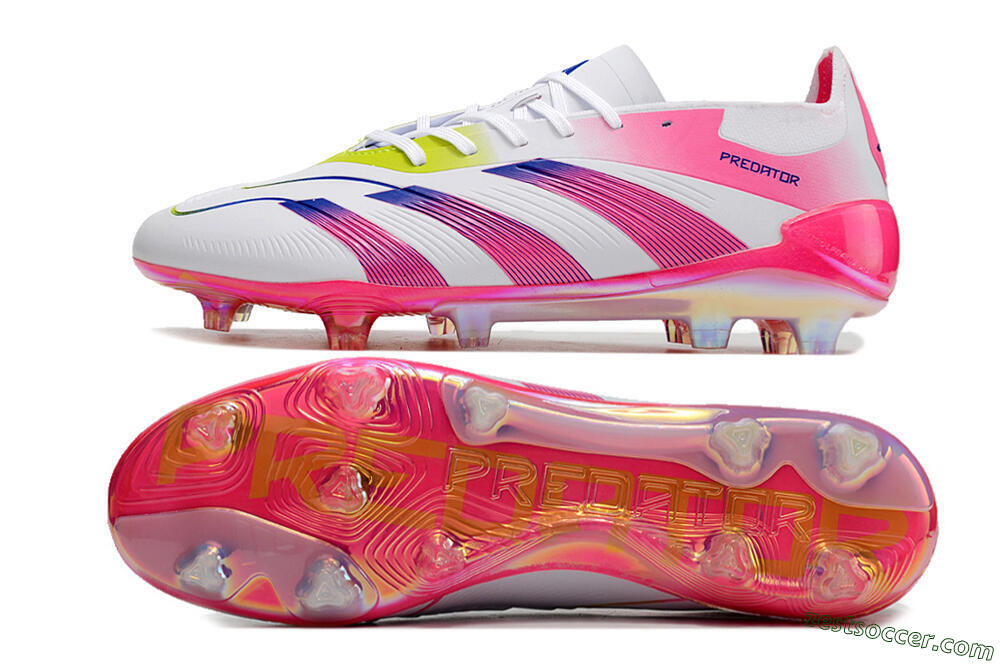 Adidas Predator Accuracy Elite FG Low-Tops Soccer Cleats - White/Pink/Purple 1