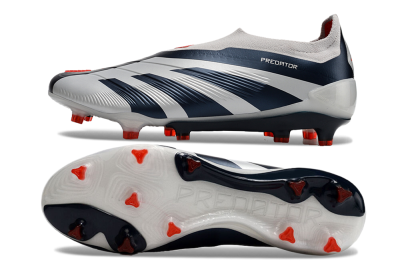 Adidas Predator Accuracy+ Laceless FG Low-Tops Soccer Cleats - Silver/Blue/Red