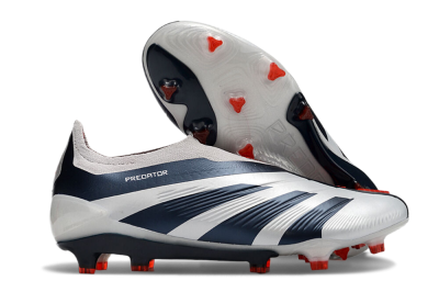 Adidas Predator Accuracy+ Laceless FG Low-Tops Soccer Cleats - Silver/Blue/Red