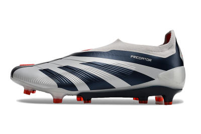Adidas Predator Accuracy+ Laceless FG Low-Tops Soccer Cleats - Silver/Blue/Red