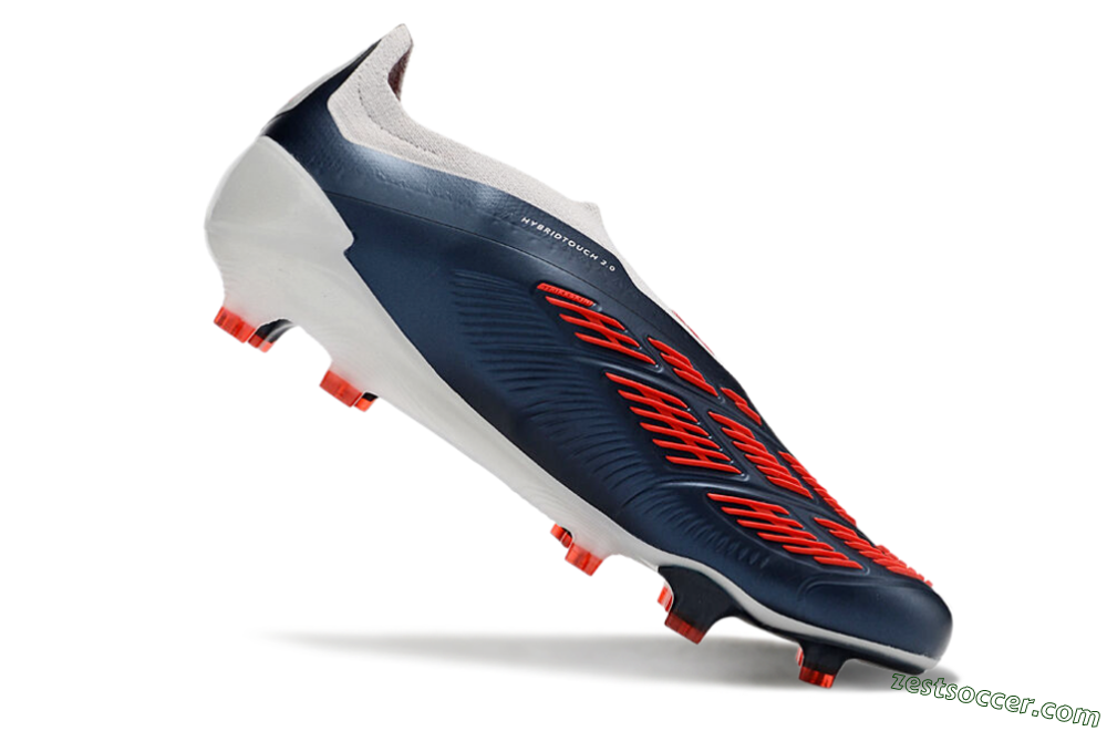 Adidas Predator Accuracy+ Laceless FG Low-Tops Soccer Cleats - Silver/Blue/Red 4