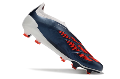 Adidas Predator Accuracy+ Laceless FG Low-Tops Soccer Cleats - Silver/Blue/Red