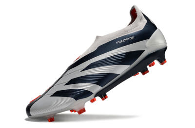 Adidas Predator Accuracy+ Laceless FG Low-Tops Soccer Cleats - Silver/Blue/Red