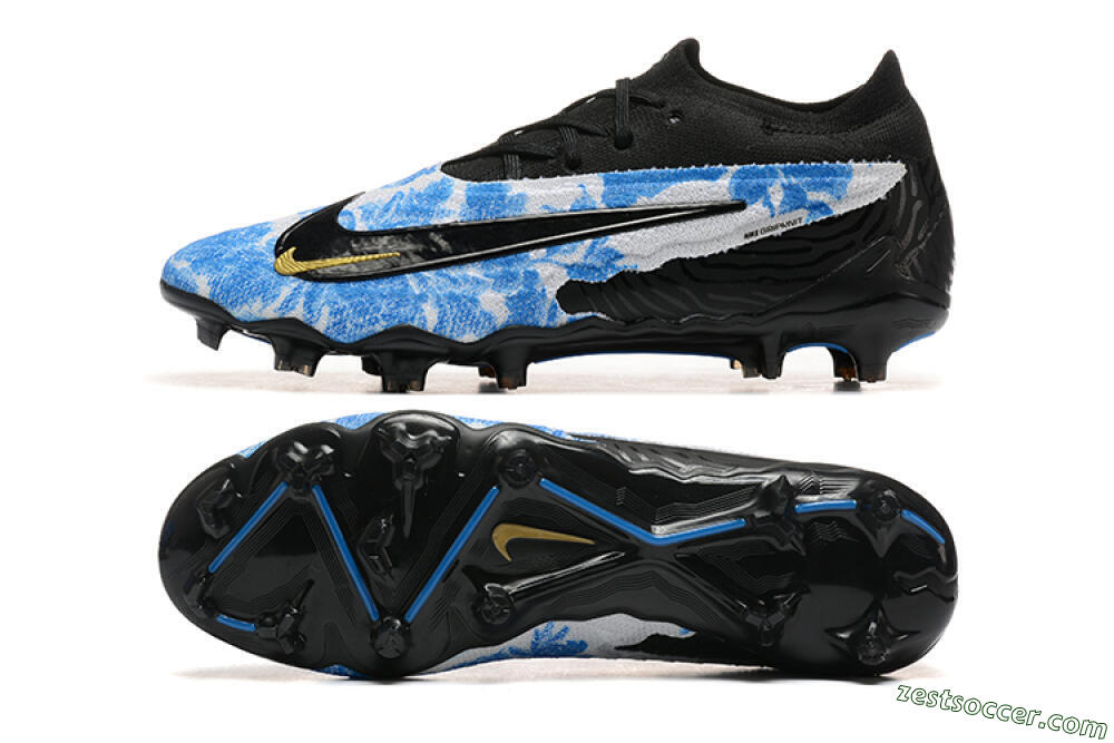 Nike Phantom GX Elite FG Low-Tops Soccer Cleats - Blue/Grey/Black/Gold 1