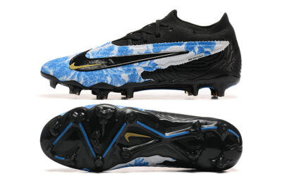Nike Phantom GX Elite FG Low-Tops Soccer Cleats - Blue/Grey/Black/Gold
