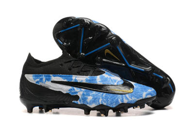 Nike Phantom GX Elite FG Low-Tops Soccer Cleats - Blue/Grey/Black/Gold