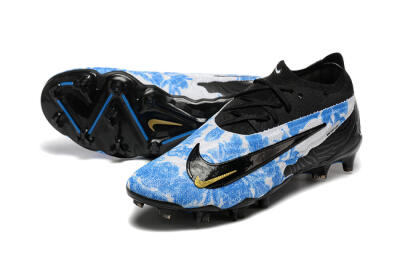 Nike Phantom GX Elite FG Low-Tops Soccer Cleats - Blue/Grey/Black/Gold