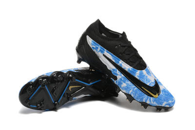 Nike Phantom GX Elite FG Low-Tops Soccer Cleats - Blue/Grey/Black/Gold