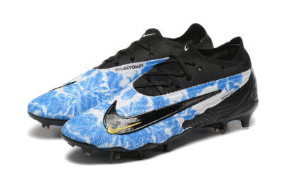 Nike Phantom GX Elite FG Low-Tops Soccer Cleats - Blue/Grey/Black/Gold