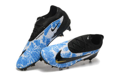 Nike Phantom GX Elite FG Low-Tops Soccer Cleats - Blue/Grey/Black/Gold