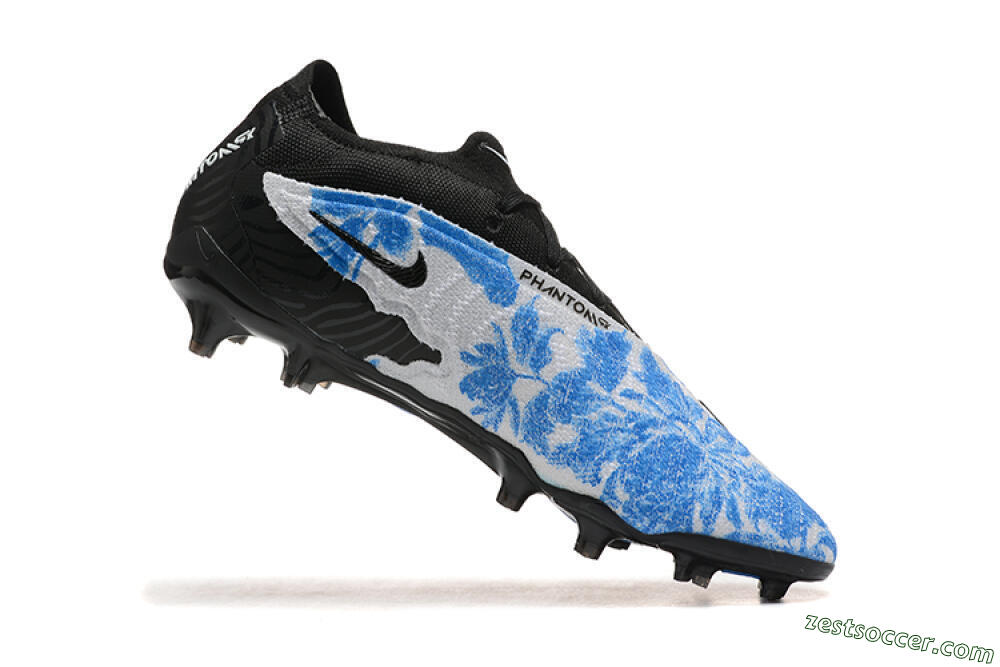 Nike Phantom GX Elite FG Low-Tops Soccer Cleats - Blue/Grey/Black/Gold 7